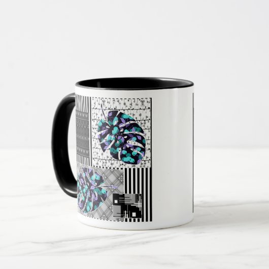 Tasse Abstract Patchwork-Quilten Quilt Retro Vinta (Vorderseite Links)