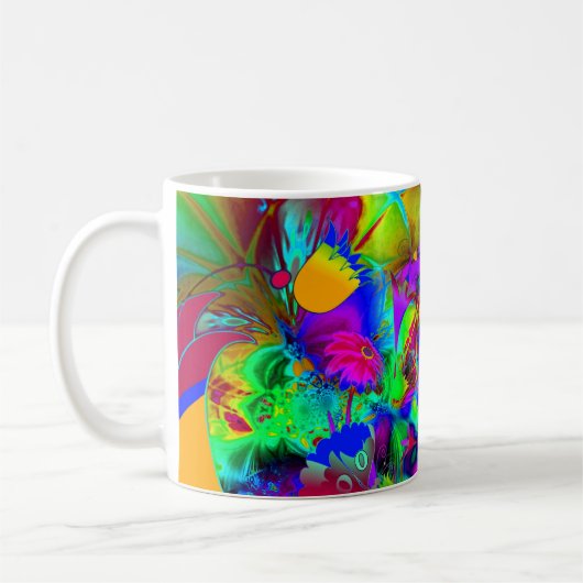 Tasse Abstrakte Kunstflorenexplosion (Links)