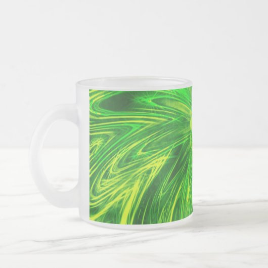 Tasse Abstrakte Linien Grüne Blume (Links)