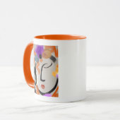 Tasse abstraktes Frauenportrait in leuchtenden Far (Vorderseite Links)
