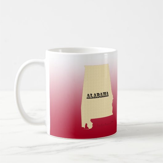 Tasse - Alabama Staat Karte mit Stadt (Links)