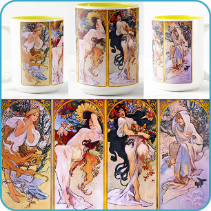 TASSE - Alfons Muchas Kunst "Vier Jahreszeiten"