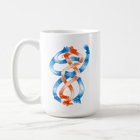Tasse 'Alle Mann an Deck Mamas Leben' (Links)