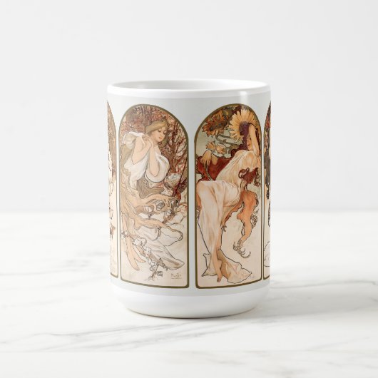 TASSE: ALPHONS MARIA MUCHA : DIE SAISONEN KAFFEETASSE (Mittel)
