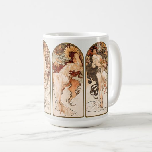TASSE: ALPHONS MARIA MUCHA : DIE SAISONEN KAFFEETASSE (VorderseiteRechts)