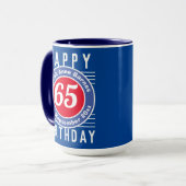 Tasse am Geburtstag mit Alter, Name und Datum (Vorderseite Links)