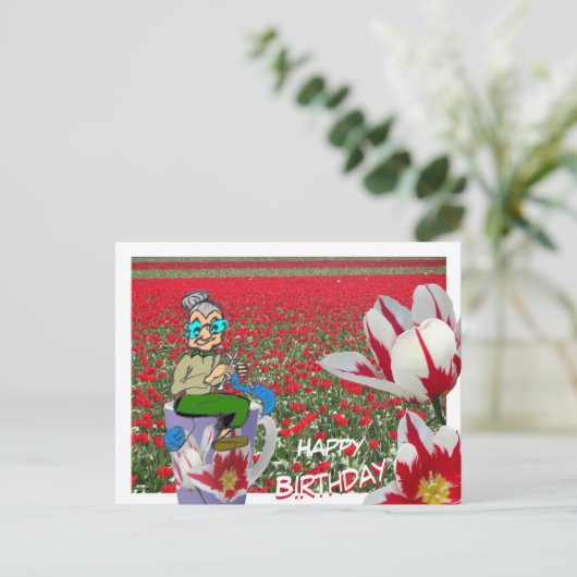 Tasse am Geburtstag Postkarte (Stehend Vorderseite)