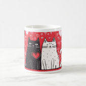 Tasse am Valentinstag - Schwarze und Weiße Katzen (Mittel)