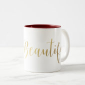 Tasse an zwei Farben, 325 ml Hello Beautiful Gold (VorderseiteRechts)