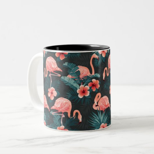 Tasse an zwei Farben, 325 ml rosa Flamingo (Vorderseite Links)