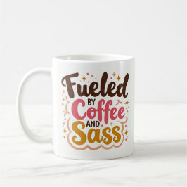 Tasse 'Angetrieben von Kaffee und Frechheit' Lusti