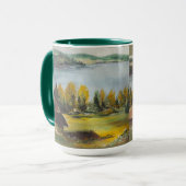 Tasse Ann Hayes Gemälde Chalet am See (Vorderseite Links)