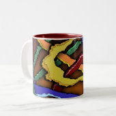 Tasse Anpassbare abstrakte Design Blue Man (Vorderseite Links)