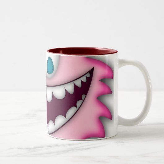 Tasse Anpassbare Stilgestaltung Fuzzy Cartoon Happ (Rechts)