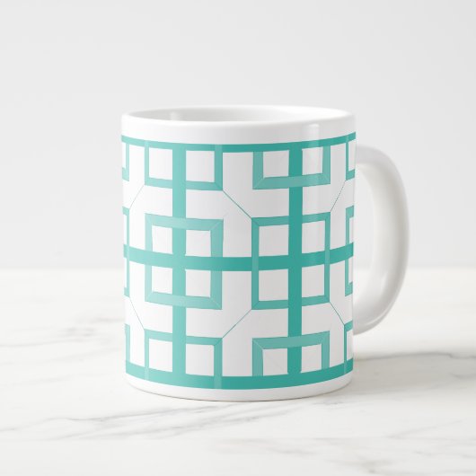 Tasse - Aqua-Quadrate (Vorderseite Rechts)