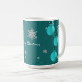 Tasse aquamariner Weihnachtsschmuck (VorderseiteRechts)