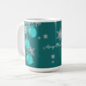 Tasse aquamariner Weihnachtsschmuck (Vorderseite Links)