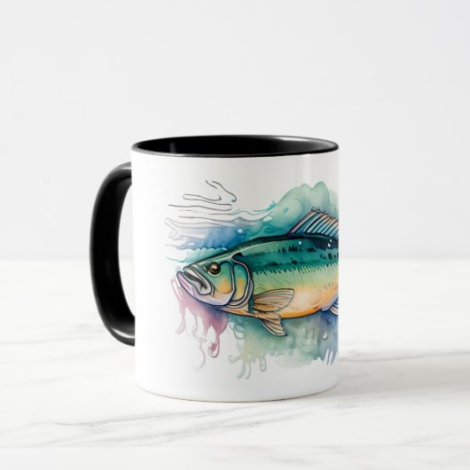 Tasse - Aquarellreihe: Bass (Vorderseite Links)