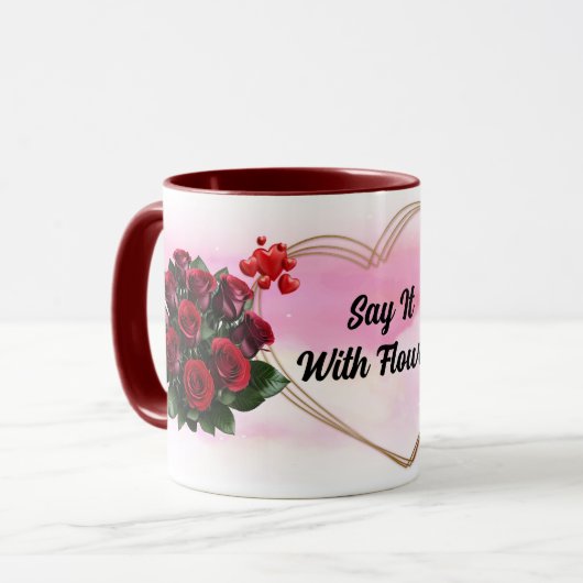Tasse-Auflistung für benutzerdefinierte Rose Tasse (Vorderseite Links)