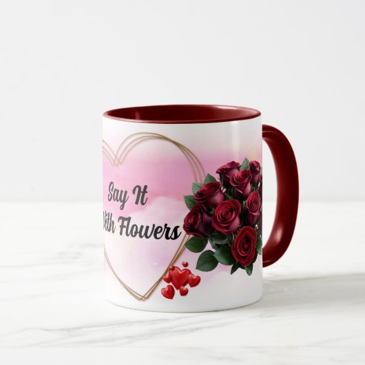 Tasse-Auflistung für benutzerdefinierte Rose Tasse (VorderseiteRechts)