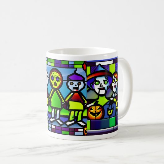 Tasse aus gestettetem Glas Halloween Zombie (VorderseiteRechts)