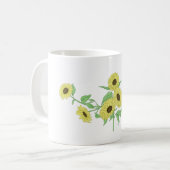 Tasse aus Glas mit Sonnenblumen (Vorderseite Links)