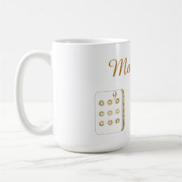 Tasse aus Gold und Weiß-Mahjong-Tiles