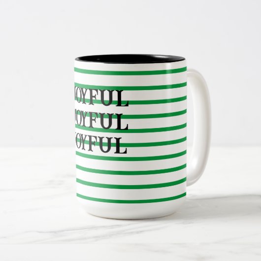 Tasse aus Grün und Weiß (VorderseiteRechts)