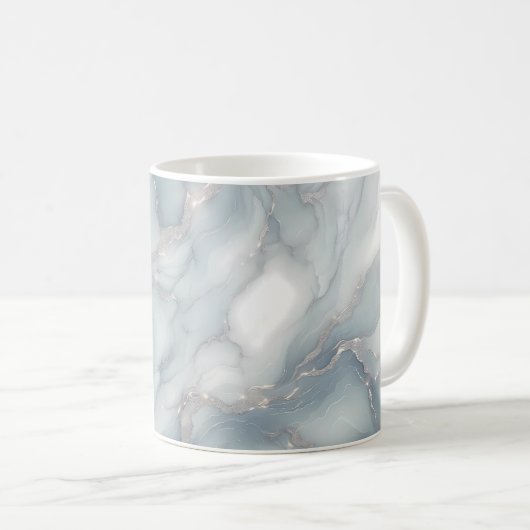 Tasse aus hellblauem Marmor mit Silbervenen (VorderseiteRechts)