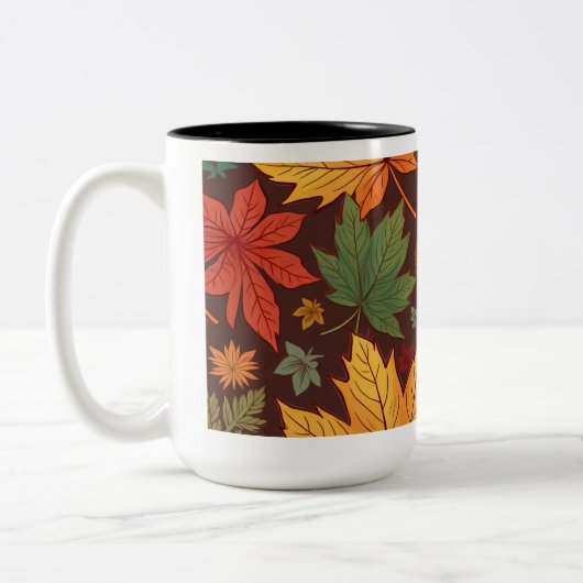 Tasse aus Herbstblättern (Links)