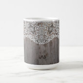 Tasse aus Holz und Spitzen mit Ihren Initialen ode (Mittel)