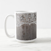 Tasse aus Holz und Spitzen mit Ihren Initialen ode (Links)