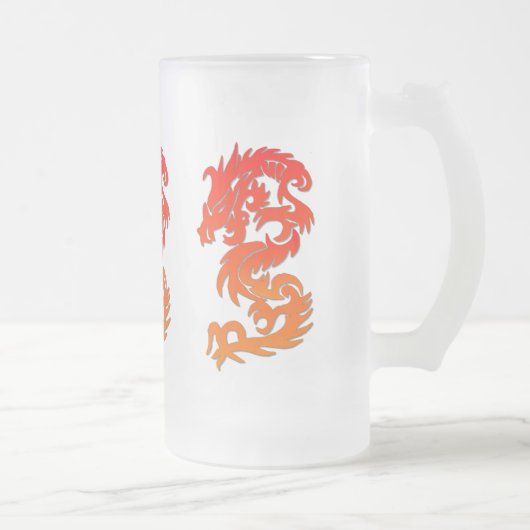 Tasse aus Mattiertem Glas aus Chinesischem Dragon (Rechts)