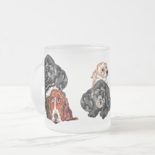 Tasse aus mattiertem Glas: Durst löschen (Vorderseite Links)