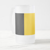 Tasse aus mattiertem Glas mit belgischer Flagge (Vorderseite Links)