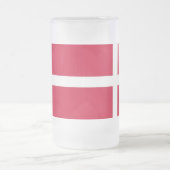 Tasse aus mattiertem Glas mit dänischer Flagge (Mittel)