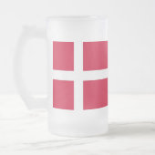 Tasse aus mattiertem Glas mit dänischer Flagge (Links)