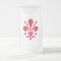 Tasse aus mattiertem Glas mit der Fahne von Floren