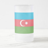Tasse aus mattiertem Glas mit der Flagge Aserbaids (Mittel)