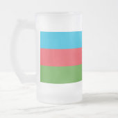 Tasse aus mattiertem Glas mit der Flagge Aserbaids (Links)