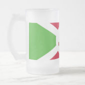 Tasse aus mattiertem Glas mit der Flagge Burundis (Links)