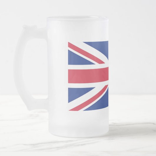 Tasse aus mattiertem Glas mit der Flagge des Verei (Links)