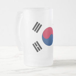 Tasse aus mattiertem Glas mit der Flagge Südkoreas