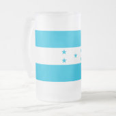 Tasse aus mattiertem Glas mit der Flagge von Hondu (Vorderseite Links)