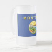 Tasse aus mattiertem Glas mit der Flagge von Monta (Vorderseite Links)
