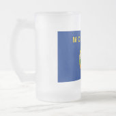 Tasse aus mattiertem Glas mit der Flagge von Monta (Links)
