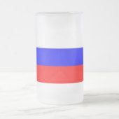 Tasse aus mattiertem Glas mit der russischen Flagg (Mittel)