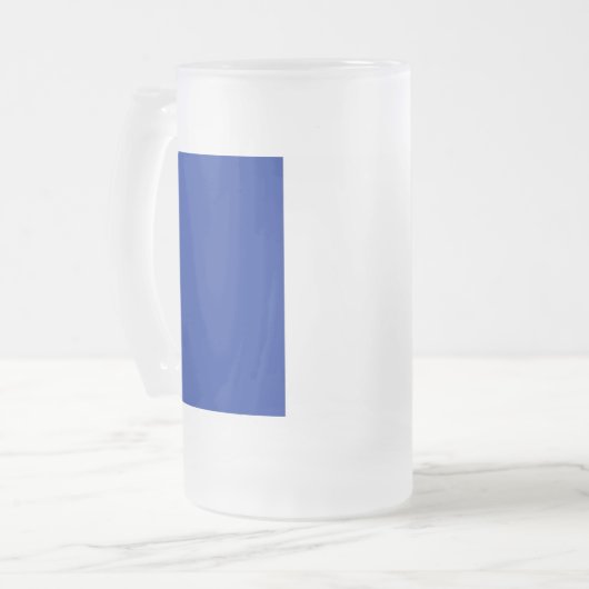 Tasse aus mattiertem Glas mit französischer Flagge (Vorderseite Links)
