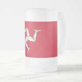 Tasse aus mattiertem Glas mit Isle of Man (VorderseiteRechts)