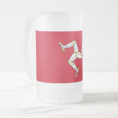 Tasse aus mattiertem Glas mit Isle of Man (Vorderseite Links)